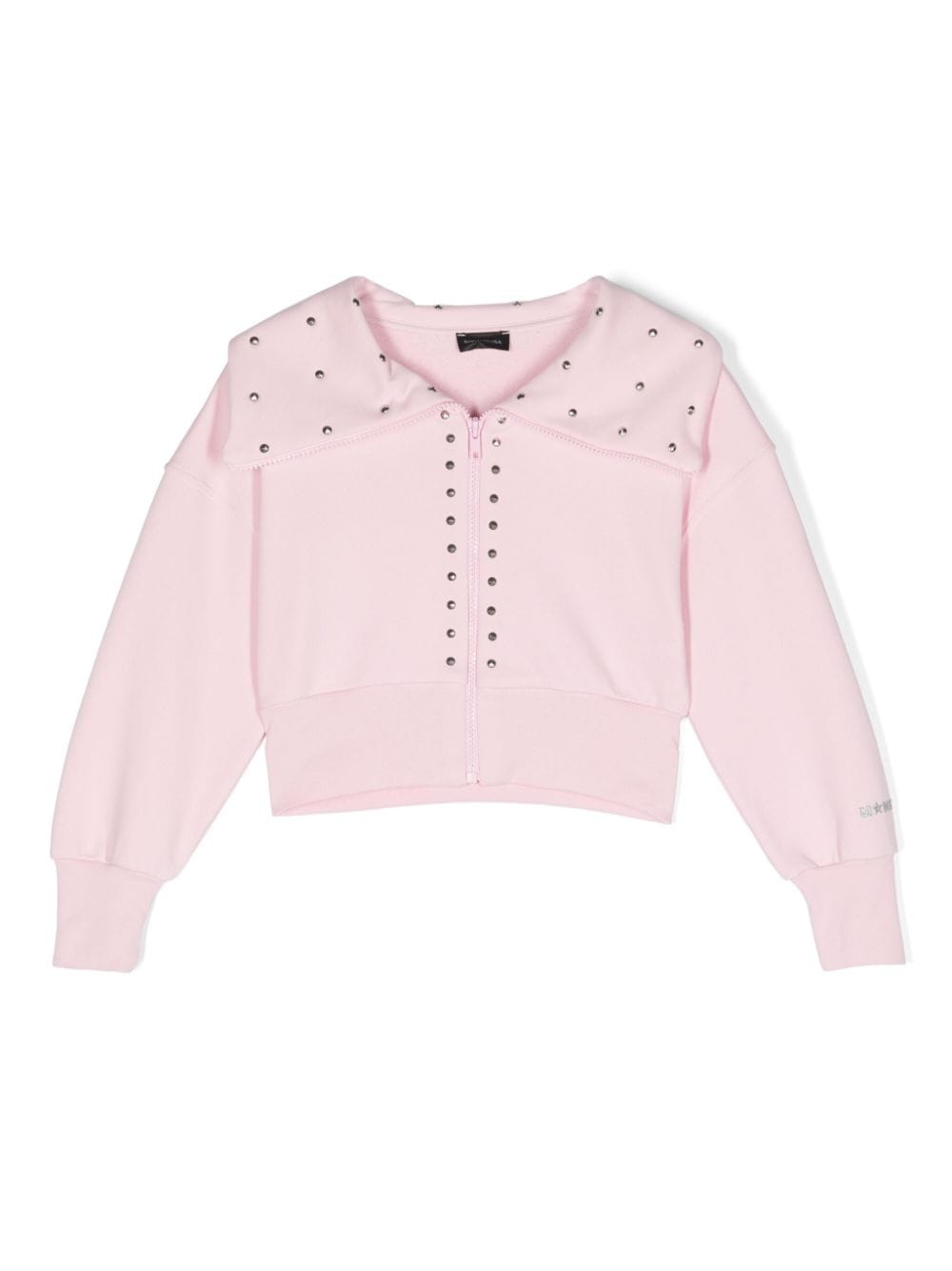 Monnalisa studded cotton-blend cardigan - Pink von Monnalisa