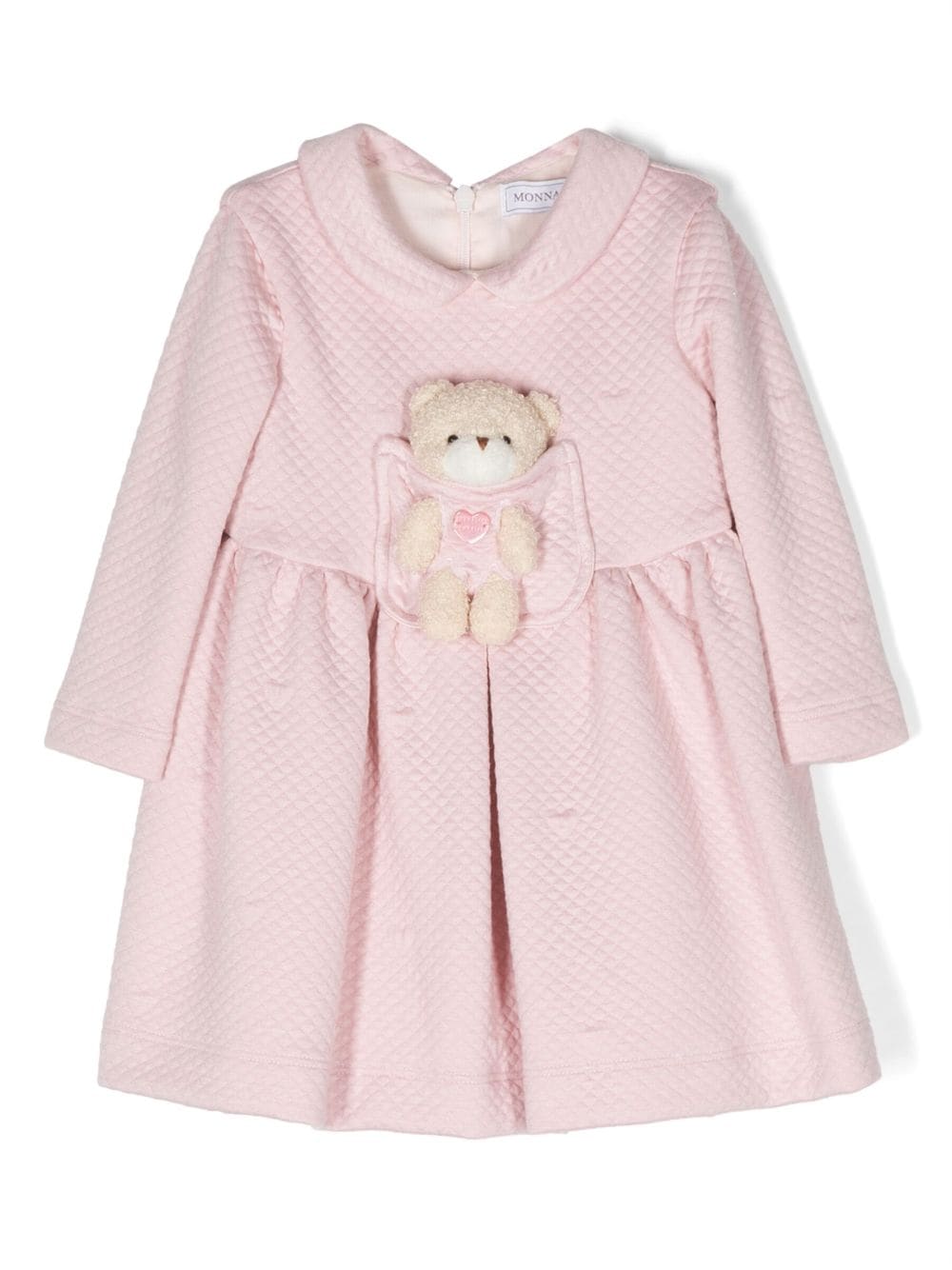 Monnalisa teddy bear-detail flared dress - Pink von Monnalisa