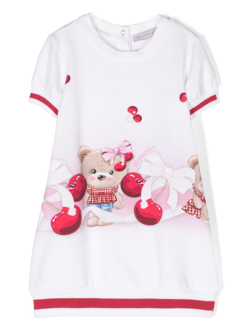 Monnalisa teddy bear-print dress - White von Monnalisa