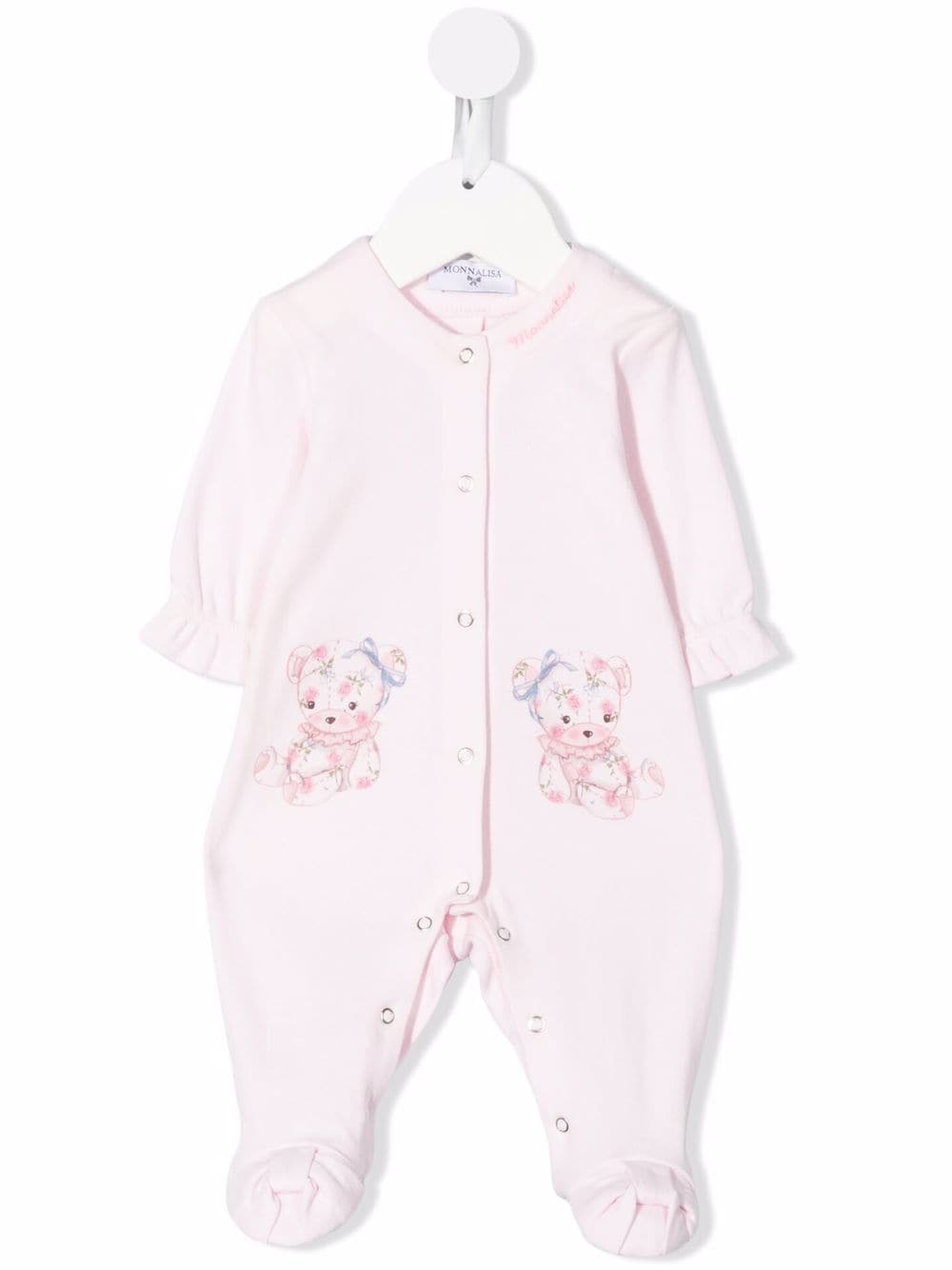 Monnalisa teddy bear-print long-sleeve cotton pyjamas - Pink von Monnalisa