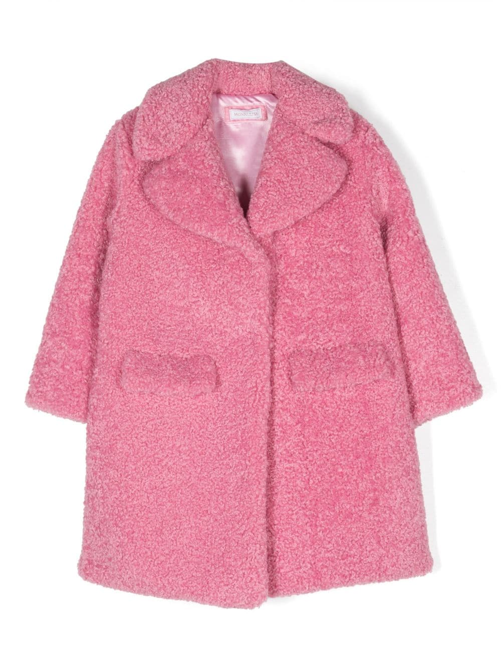 Monnalisa teddy single-breasted coat - Pink von Monnalisa