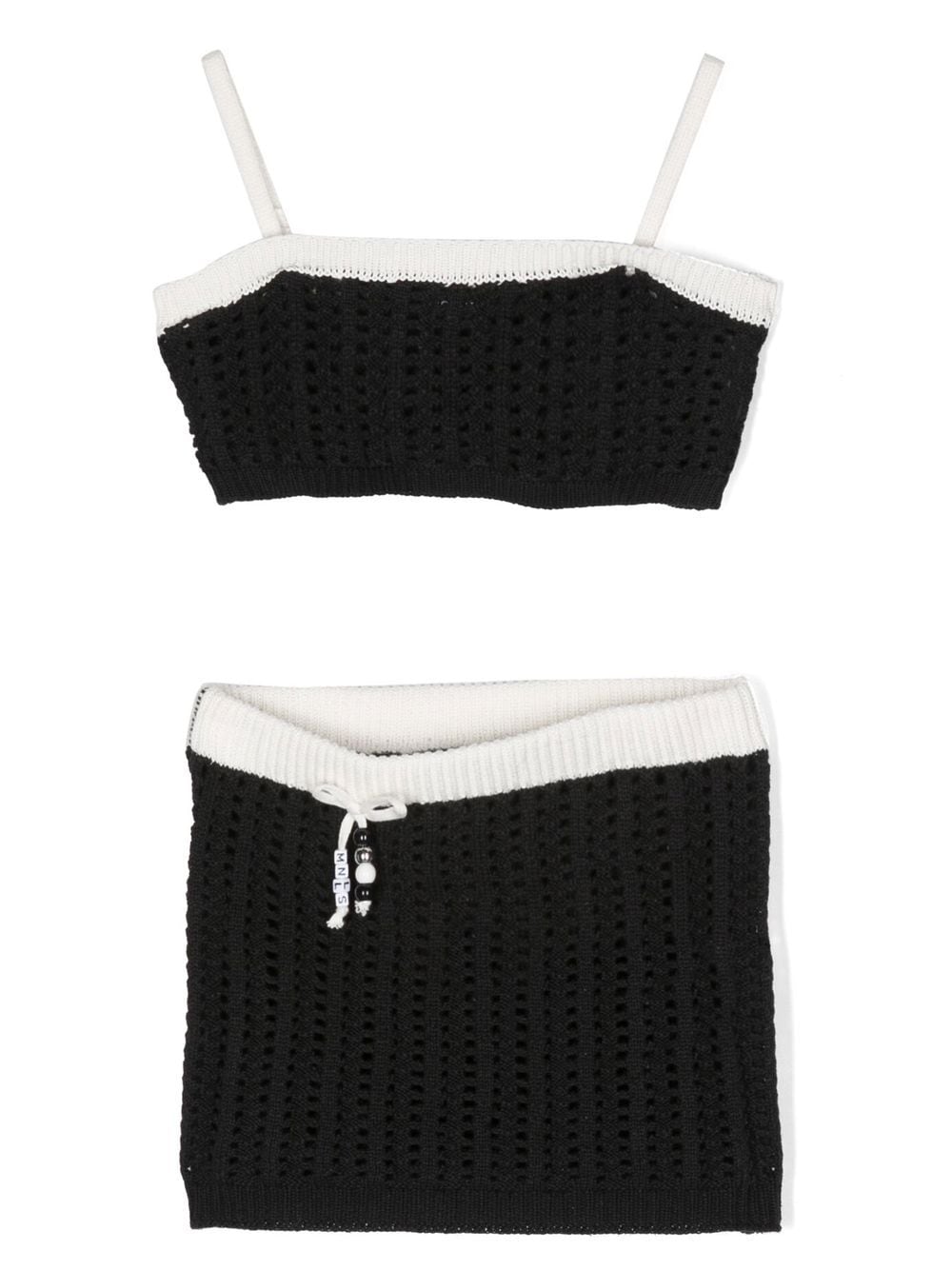 Monnalisa two-piece knit set - Black von Monnalisa