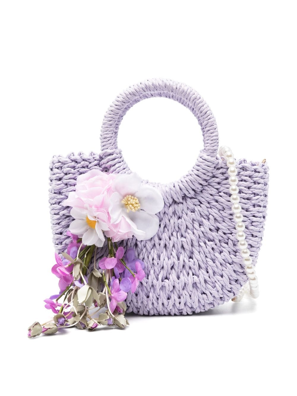 Monnalisa woven-raffia tote bag - Purple von Monnalisa