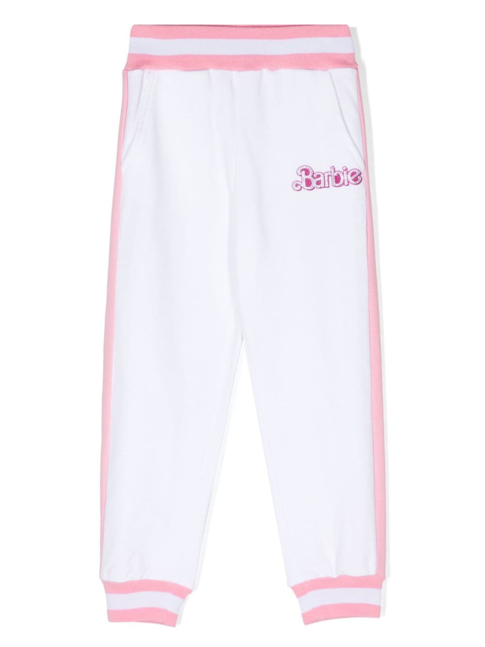 Monnalisa x Barbie jersey track pants - White von Monnalisa