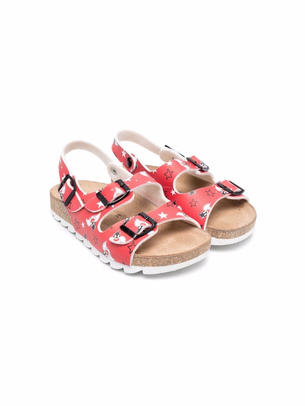 Monnalisa x Looney Tunes Sylvester double-buckle sandals - Red von Monnalisa