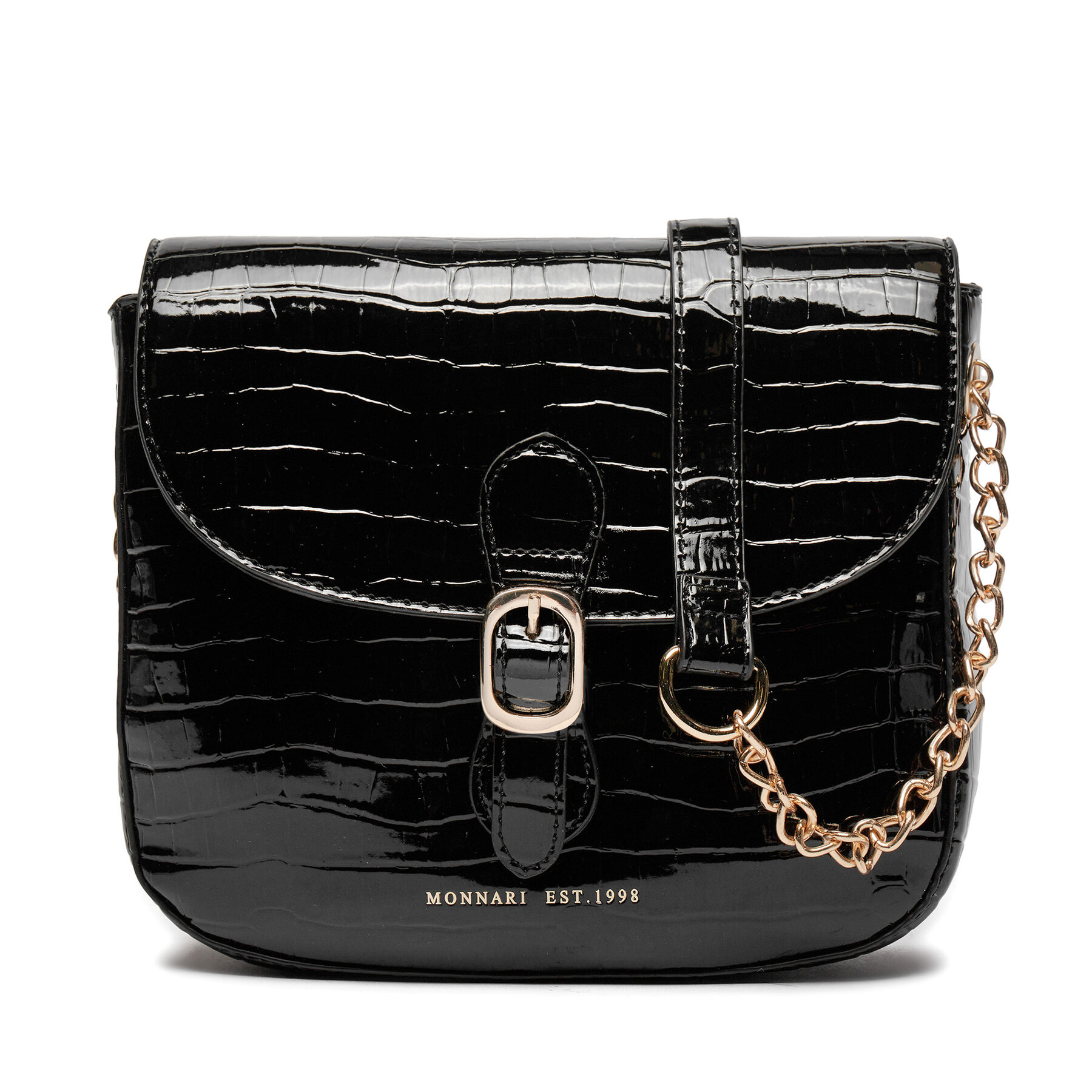 Handtasche Monnari BAG0660-M20 Czarne Lakierowe Croco von Monnari