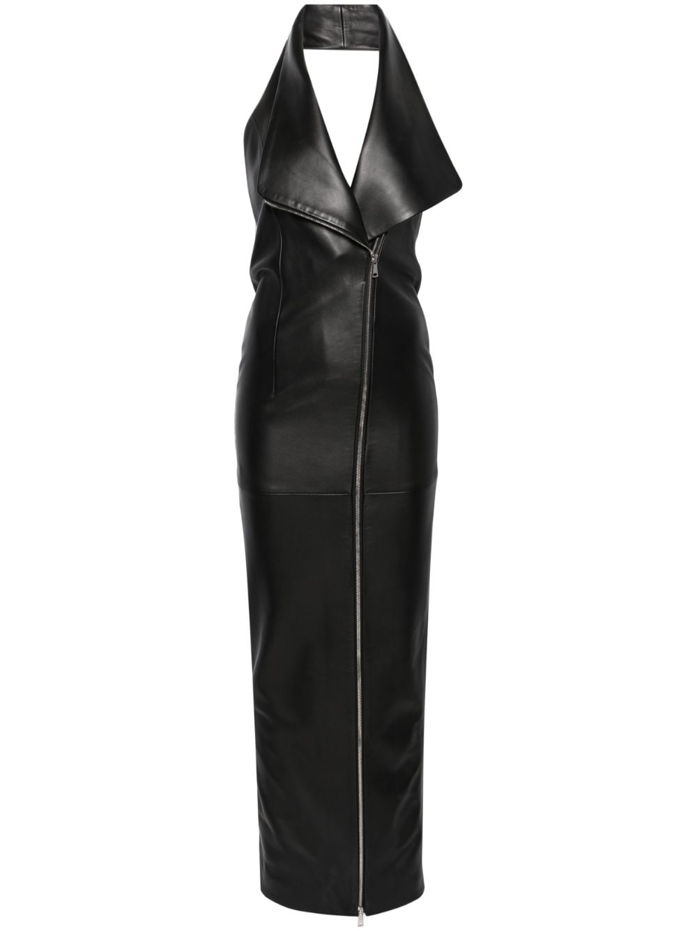 Mônot leather column maxi dress - Black von Mônot