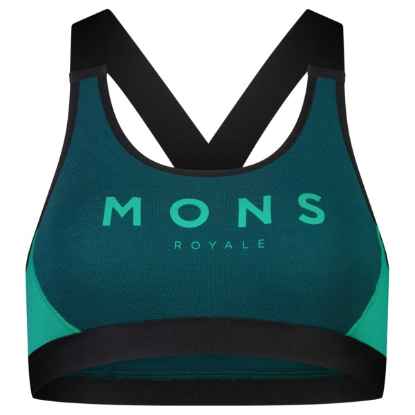 Mons Royale - Women's Stella X-Back Bra - Merinounterwäsche Gr L;M;S;XS blau;rosa/schwarz von Mons Royale