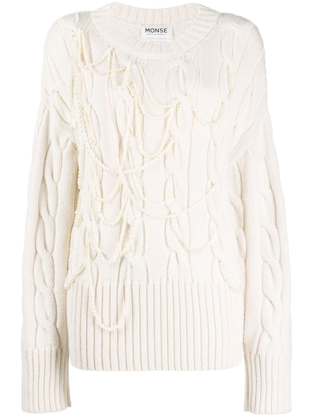 Monse cable-knit embellished jumper - White von Monse