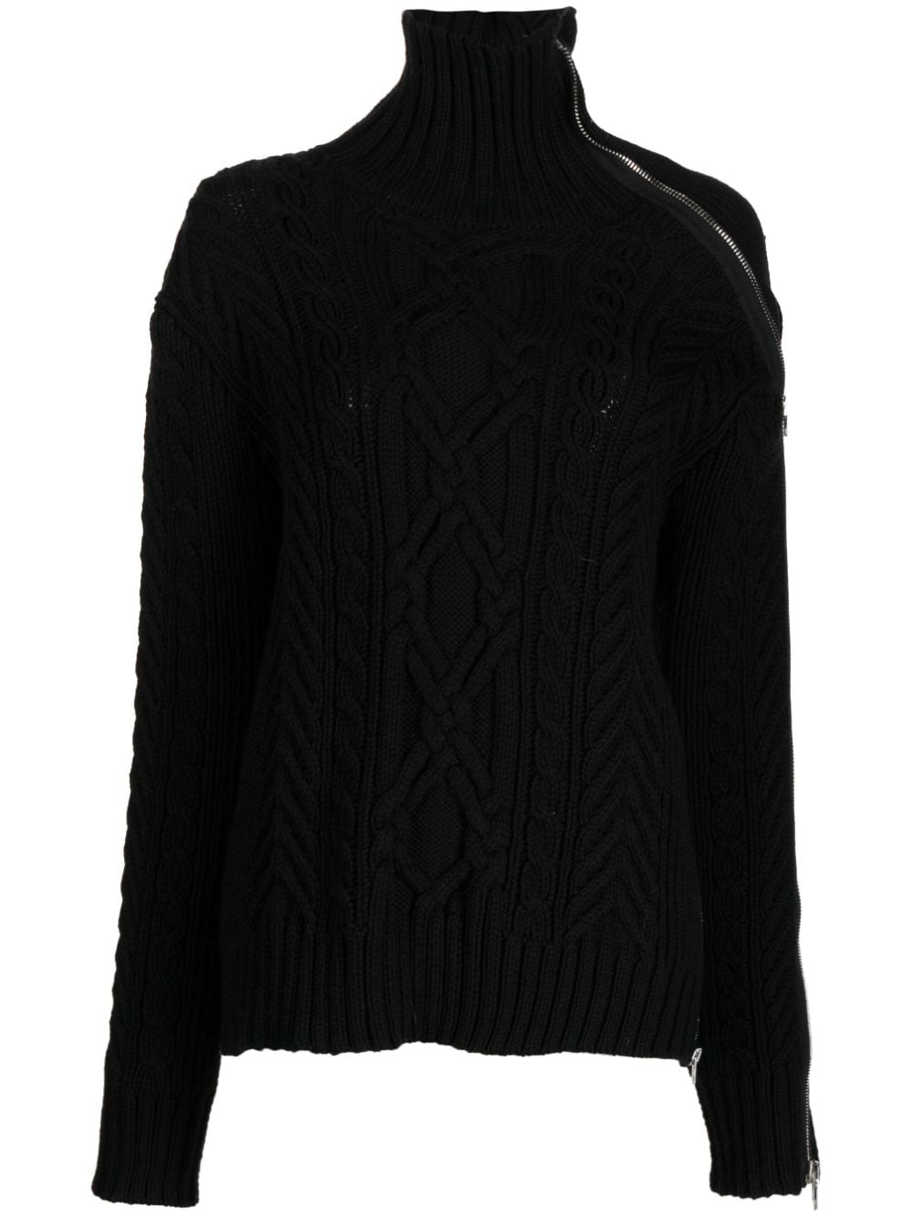 Monse cable-knit zip-detailed jumper - Black von Monse