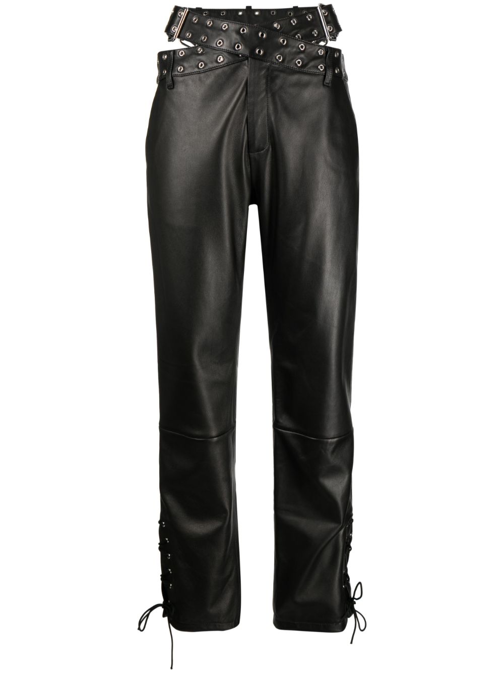 Monse criss-cross belt leather trousers - Black von Monse