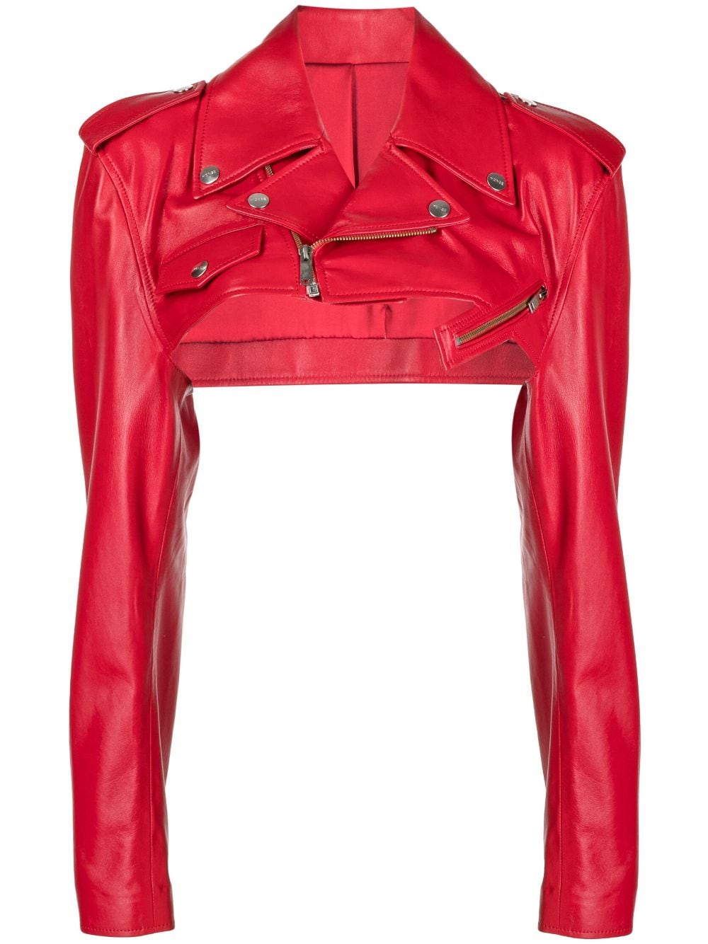 Monse cropped double-belt leather jacket - Red von Monse