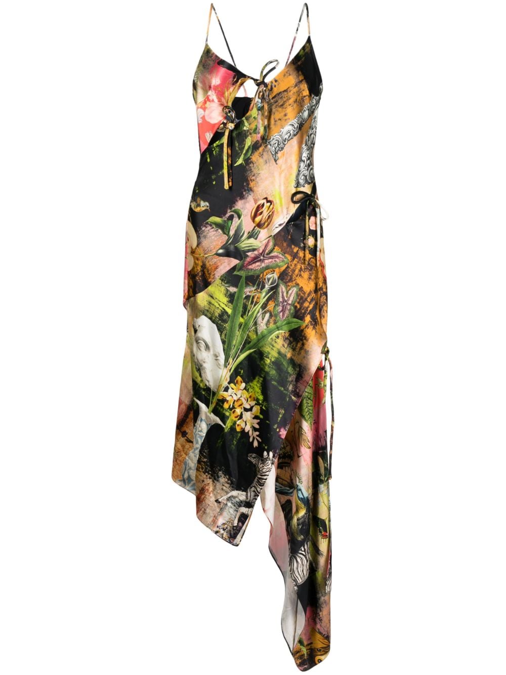 Monse graphic-print asymmetric slip dress - Green von Monse