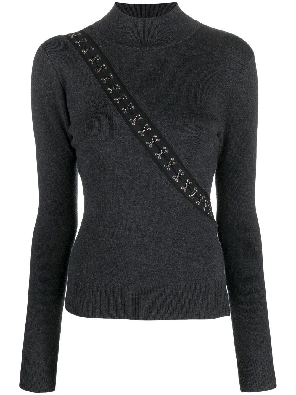 Monse hook-detail mock-neck jumper - Grey von Monse