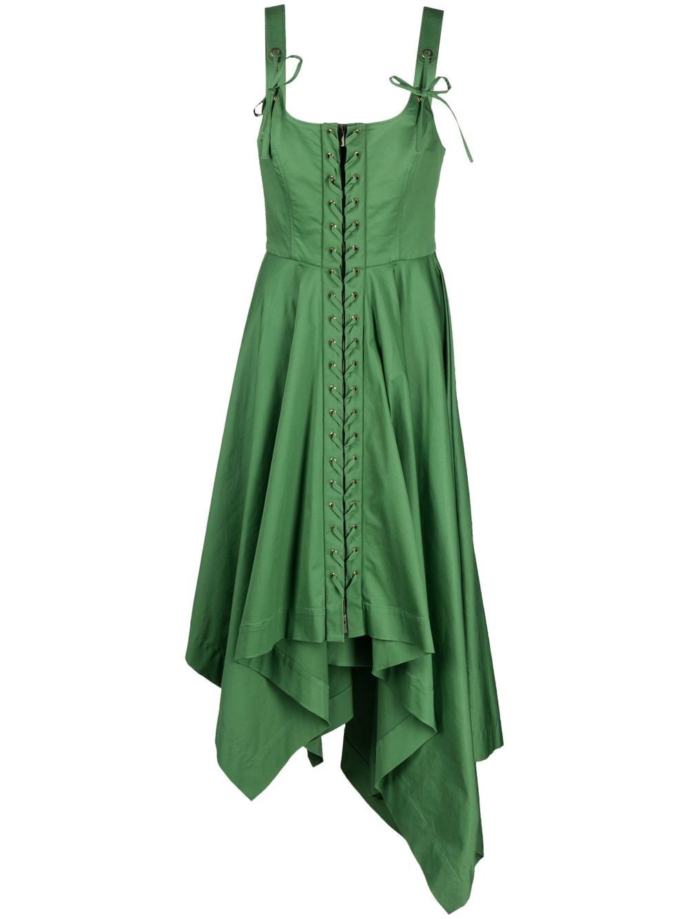 Monse lace-up asymmetric midi dress - Green von Monse