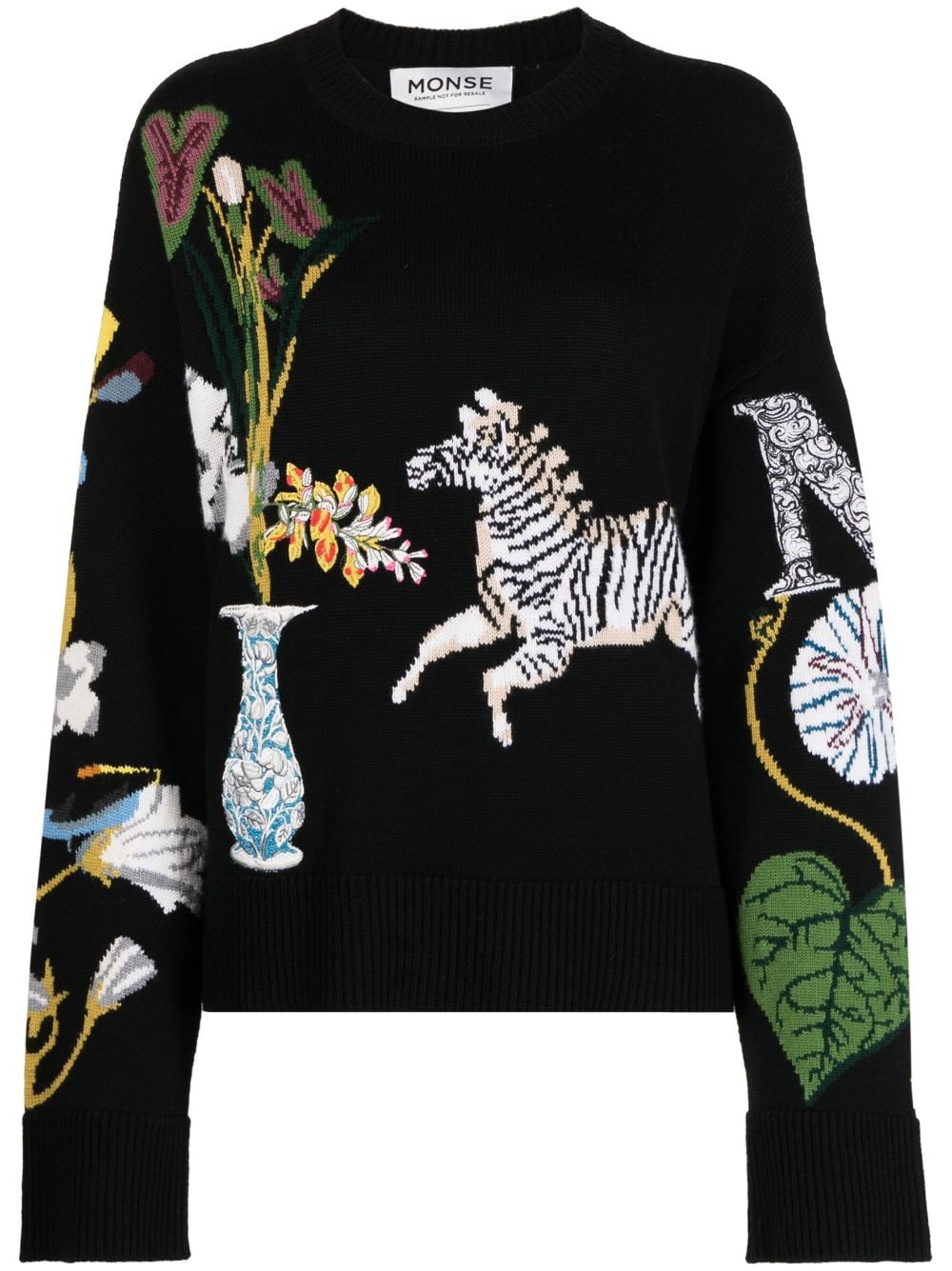 Monse motif-embroidered wool jumper - Black von Monse