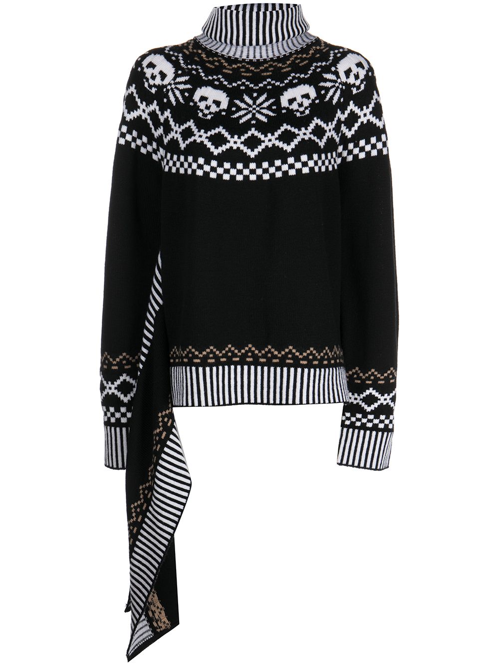 Monse wool intarsia-knit roll-neck jumper - Black von Monse