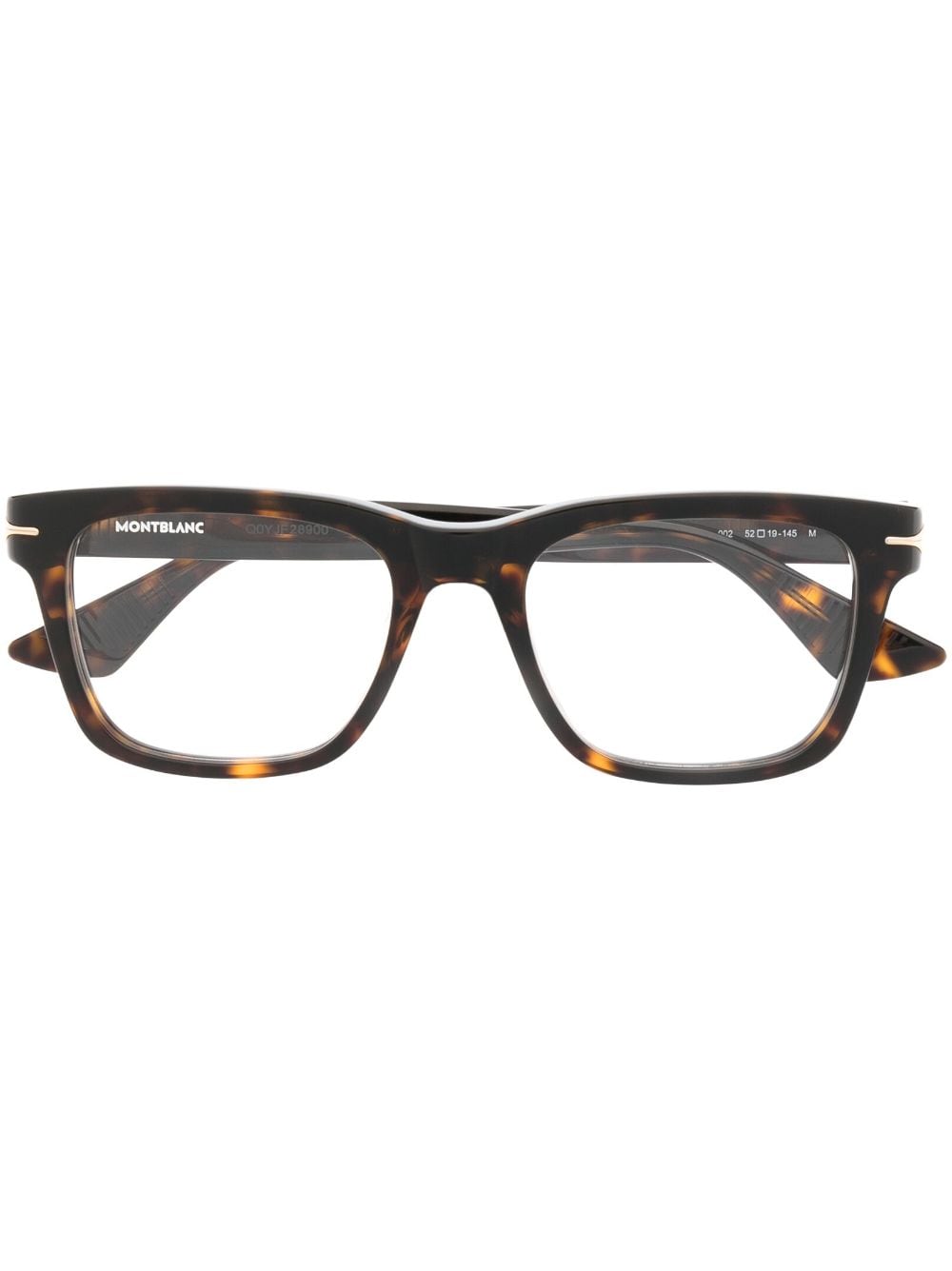 Montblanc tortoiseshell logo-arm glasses - Brown von Montblanc