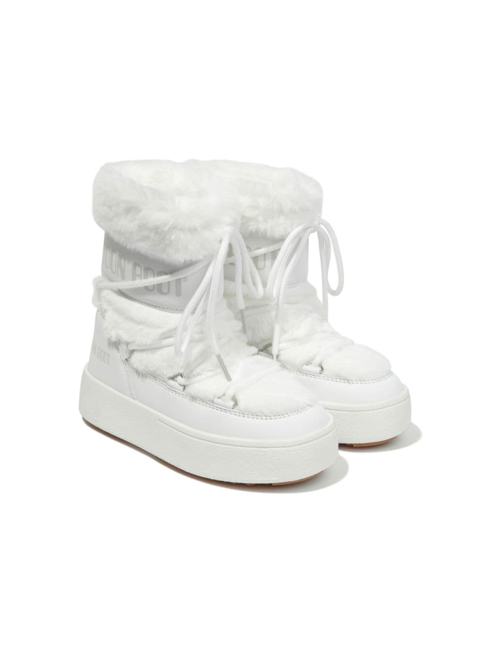 Moon Boot Kids Jtrack logo-print snow boots - White von Moon Boot Kids