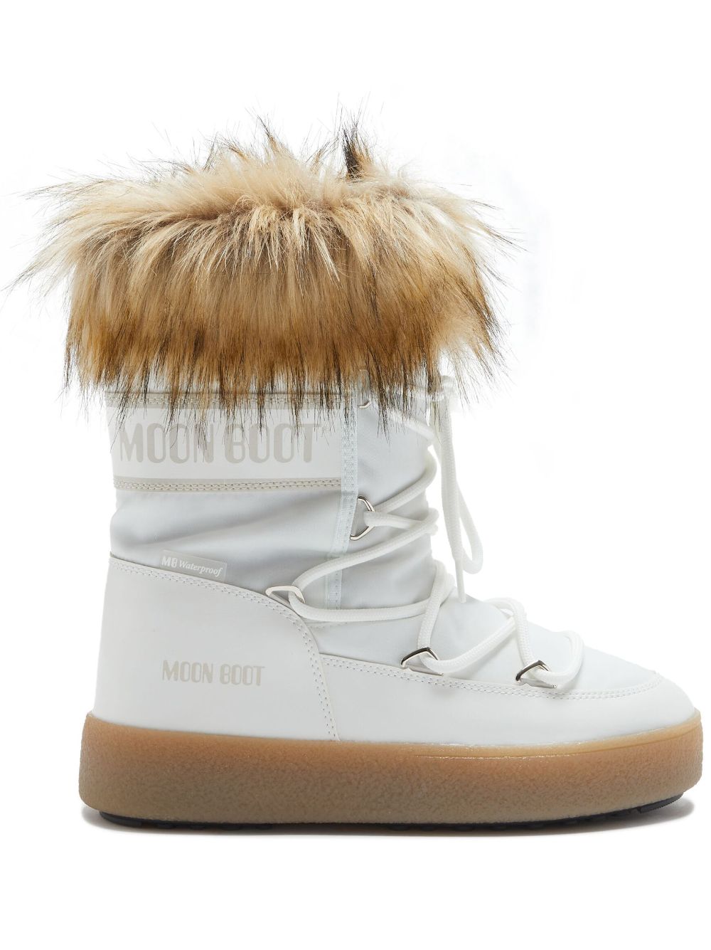 Moon Boot logo-print faux-fur boots - White von Moon Boot