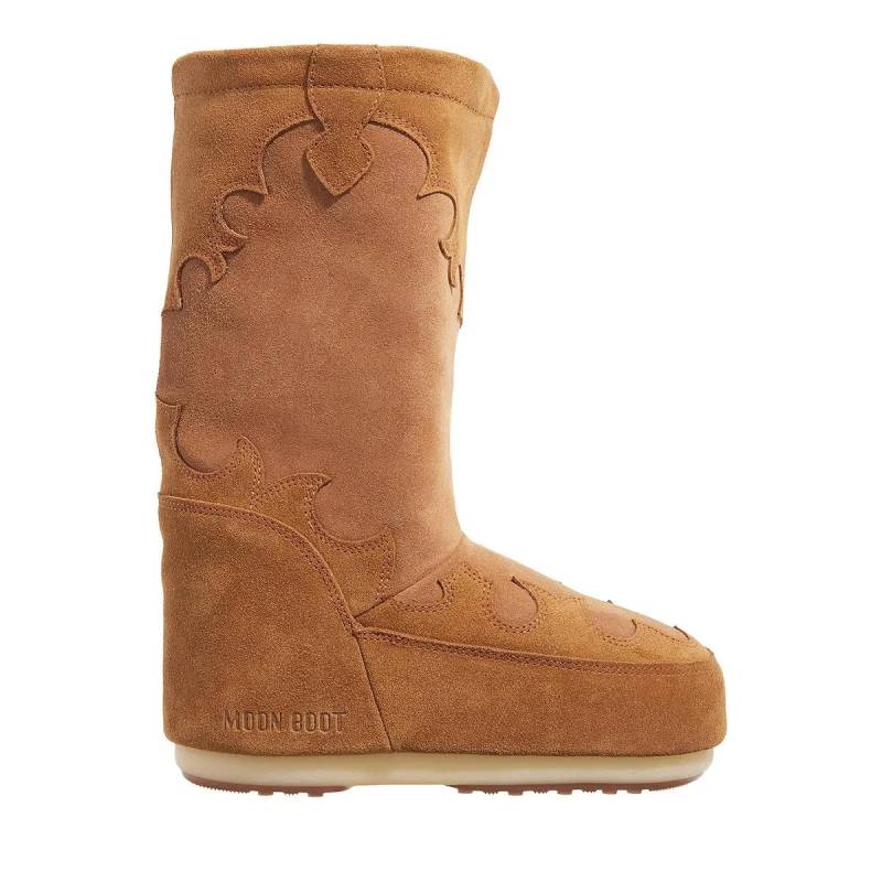 Moonboot Winterboots - Mb Icon Suede Embroidery - Gr. 35 (EU) - in Braun - für Damen von Moonboot
