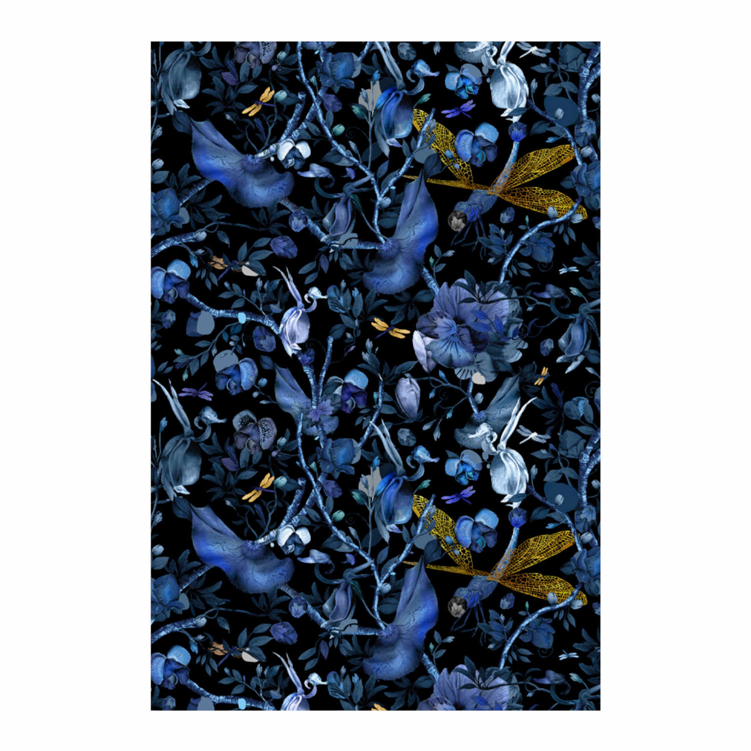 Biophillia Teppich, Farbe blue/black, Grösse 200 x 300 cm von Moooi Carpets