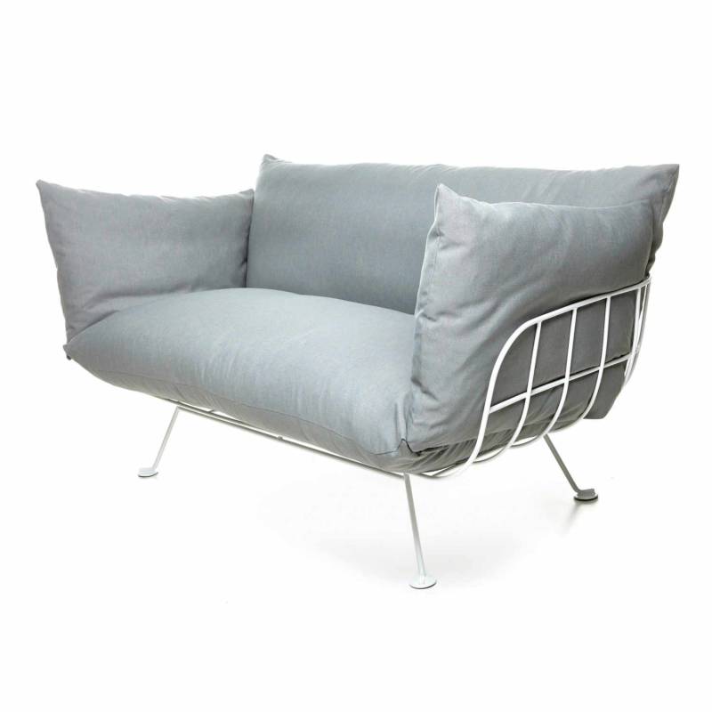 Nest Sofa, Bezug stoff remix 0123, Untergestell pulverbeschichtet grausilber von Moooi