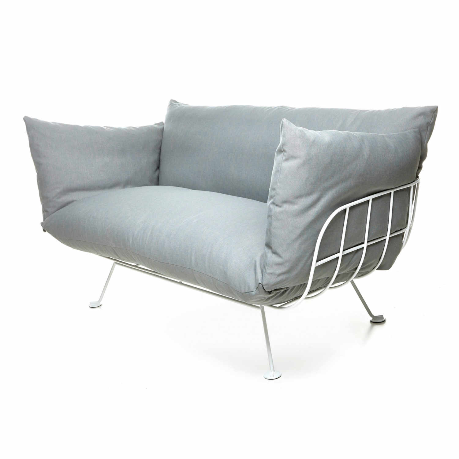 Nest Sofa, Bezug stoff remix 0123, Untergestell pulverbeschichtet weiss von Moooi