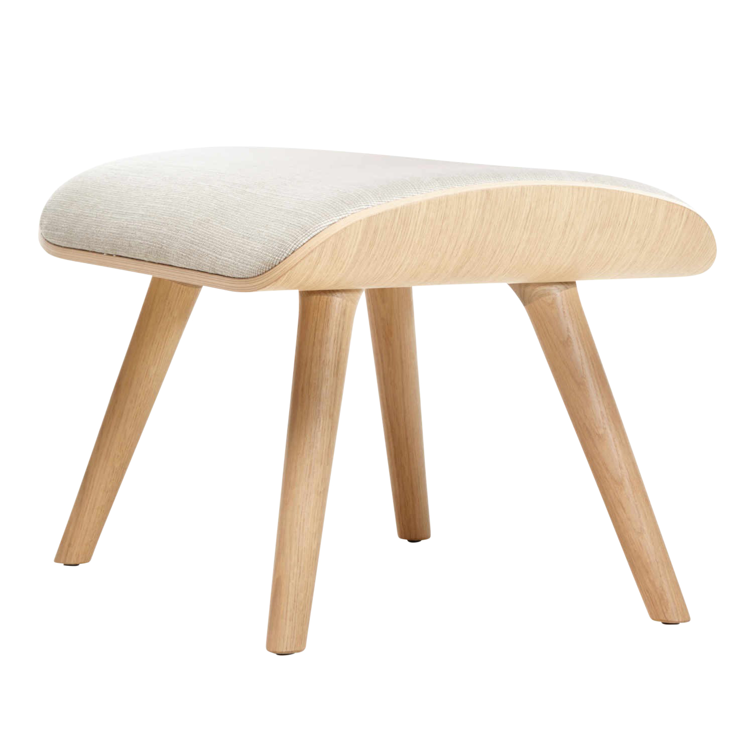 Nut Footstool Ottoman, Bezug stoff remix 0643, Untergestell white wash von Moooi