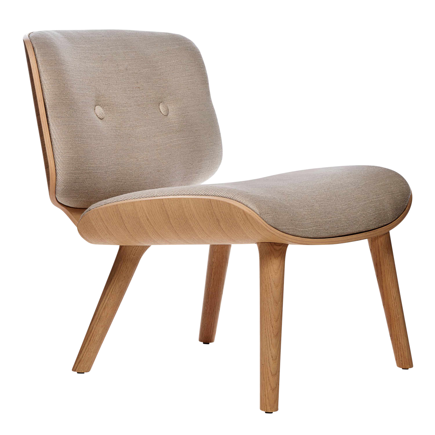 Nut Lounge Chair Sessel, Bezug stoff remix 0643, Untergestell natural oil von Moooi