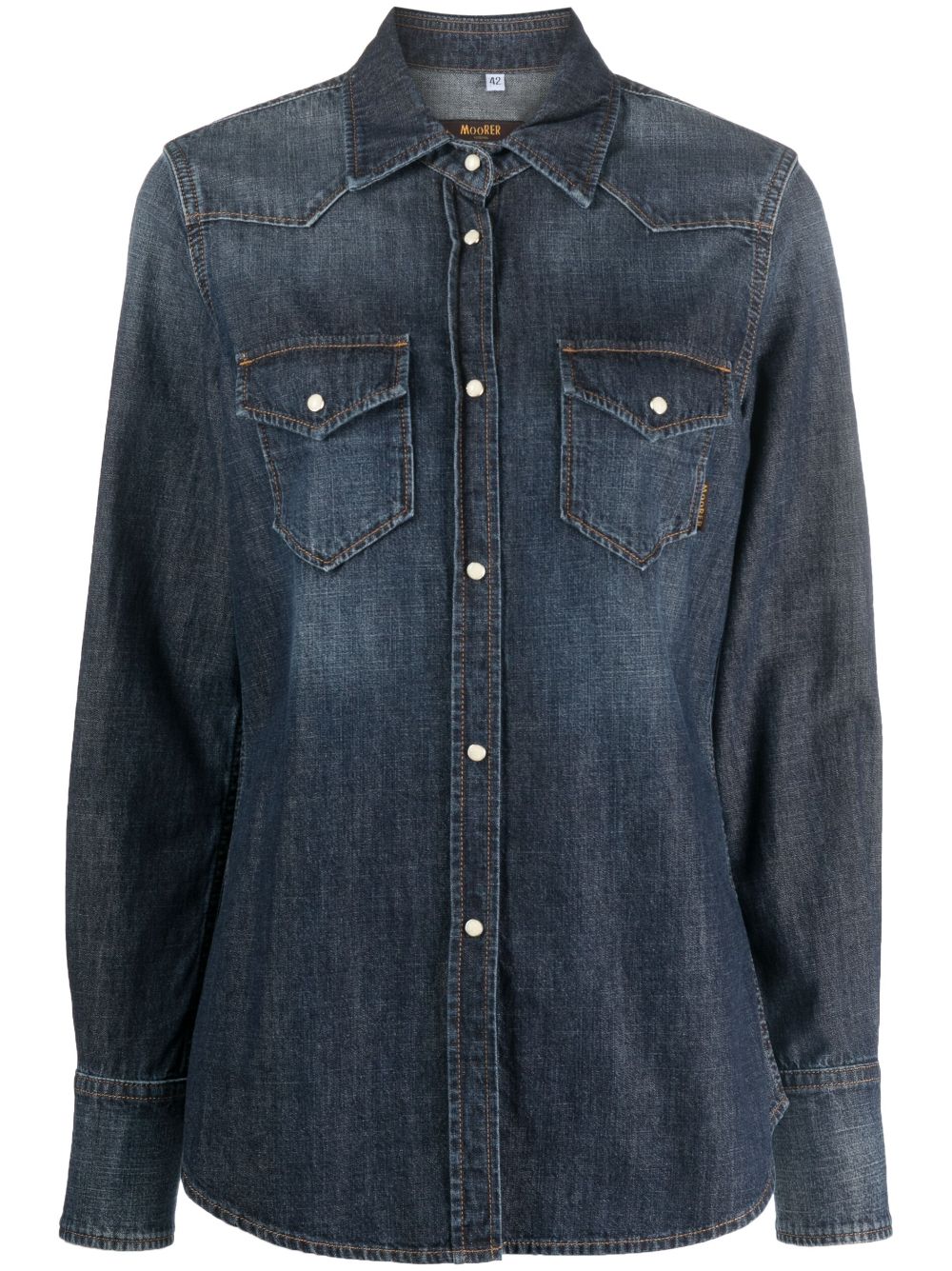 Moorer Ankita-LGD denim shirt - Blue von Moorer