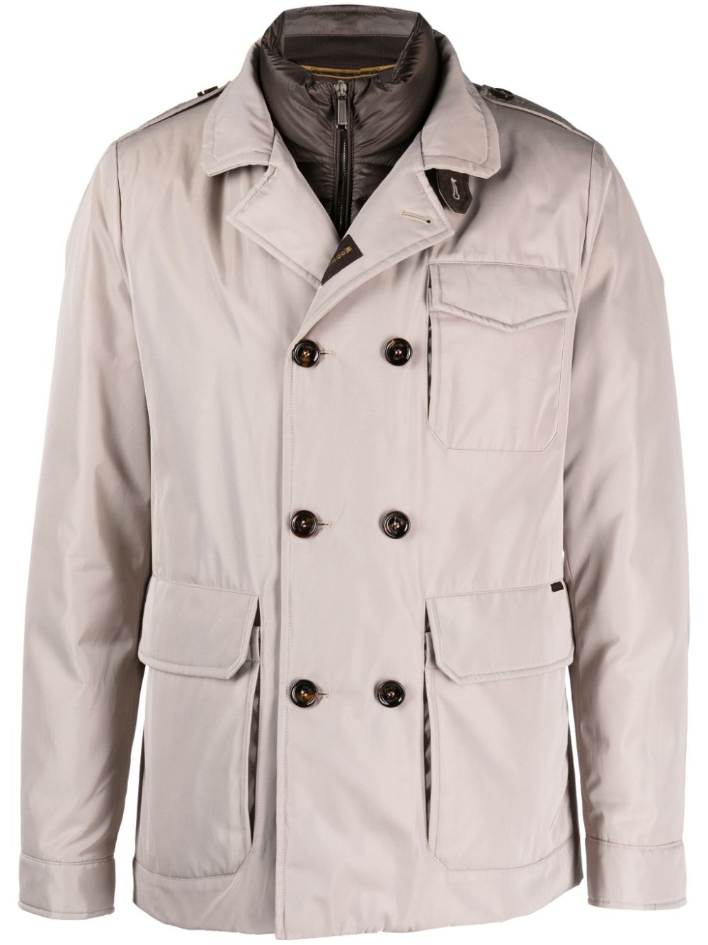 Moorer Boeri-WCO layered puffer jacket - Grey von Moorer