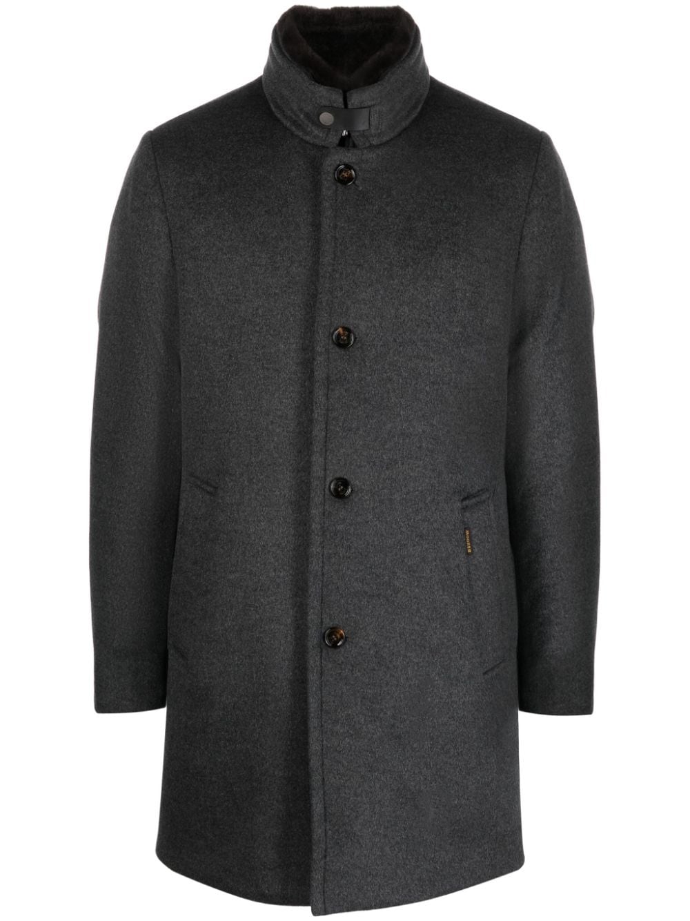 Moorer Bond-Fur-Le mélange single-breasted coat - Grey von Moorer