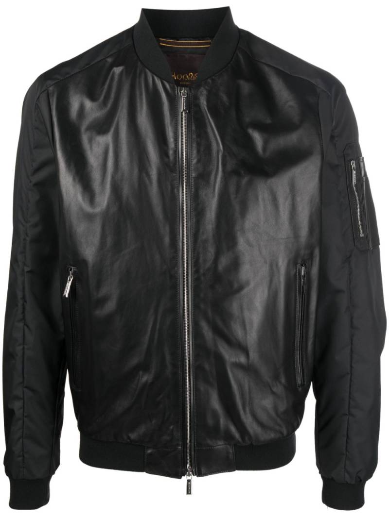Moorer Edison-PEK leather bomber jacket - Black von Moorer