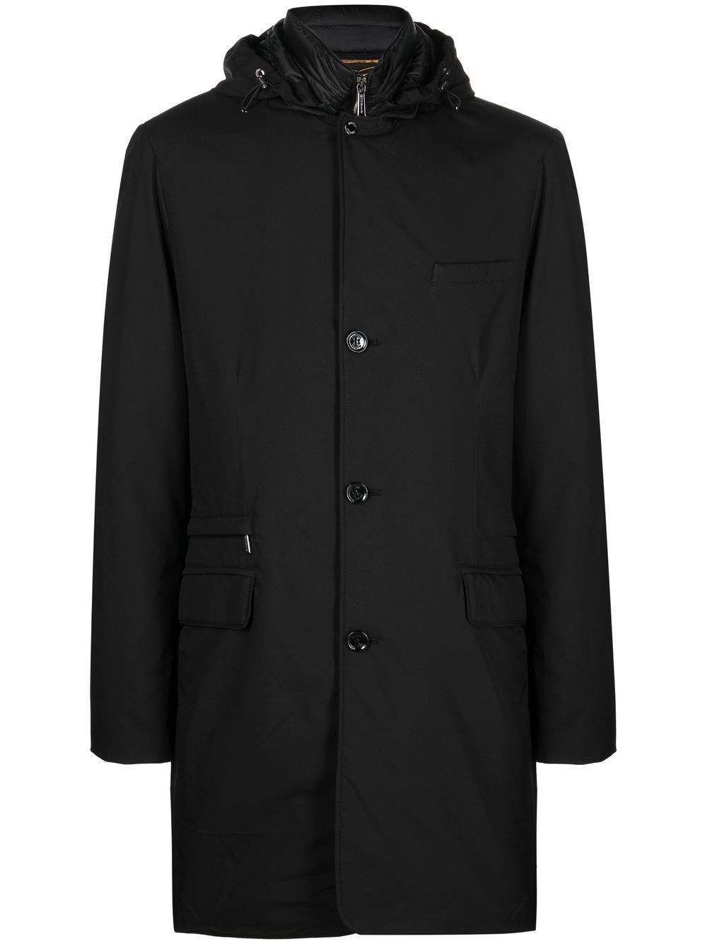 Moorer button-up hooded coat - Black von Moorer