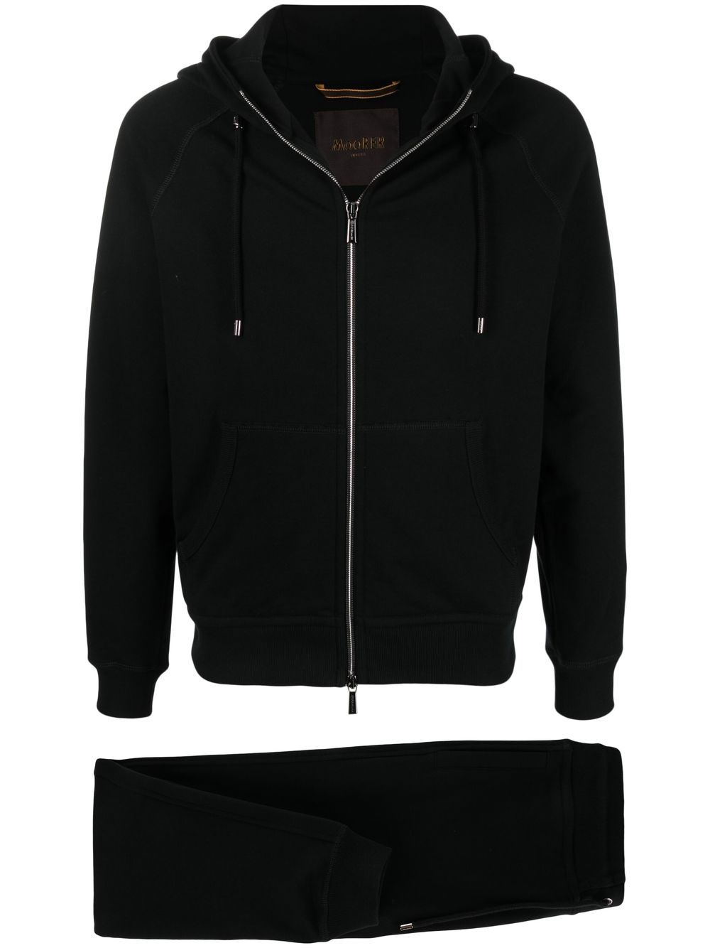 Moorer drawstring cotton tracksuit - Black von Moorer