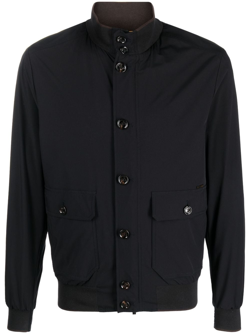 Moorer front button-fastening bomber jacket - Blue von Moorer