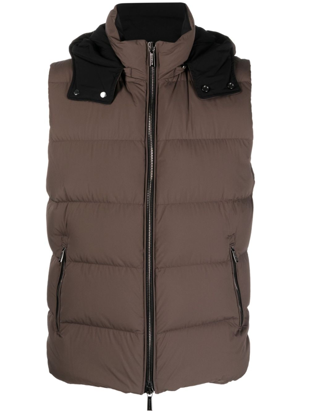 Moorer high-neck padded gilet - Green von Moorer