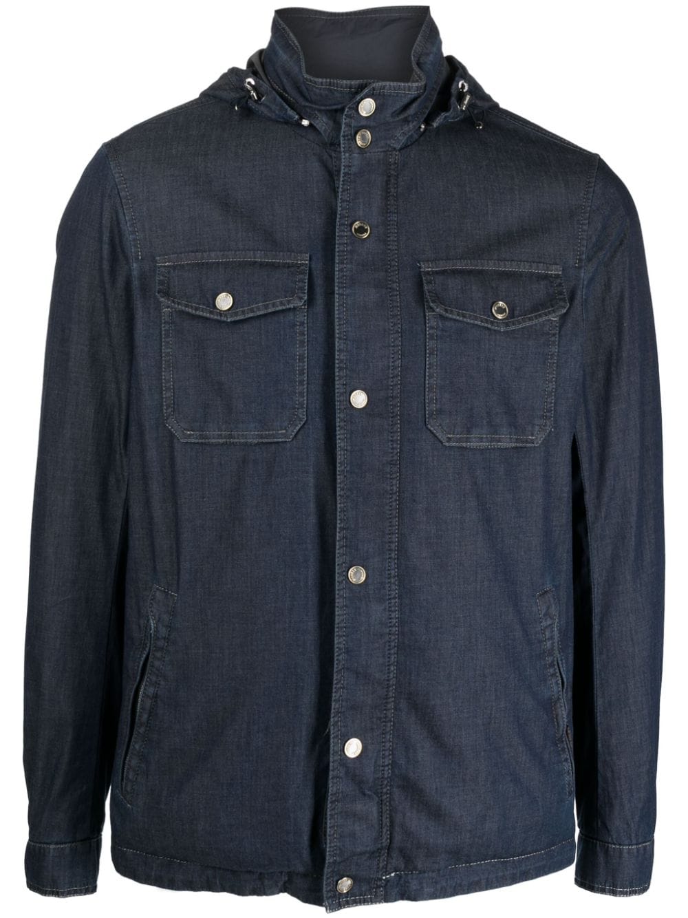 Moorer hooded denim shirt jacket - Blue von Moorer