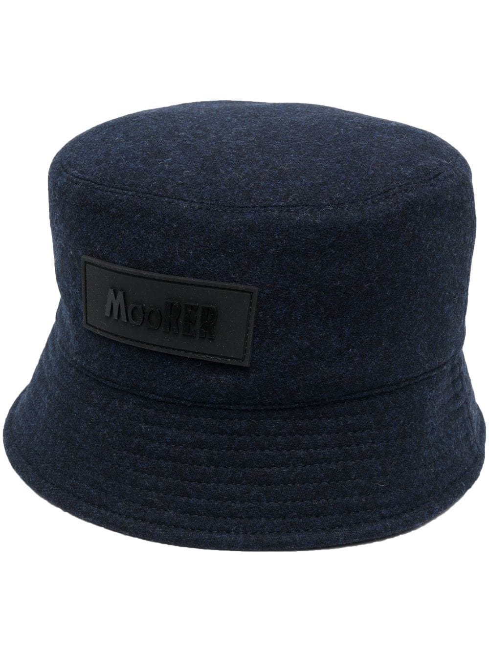 Moorer logo-patch felt bucket hat - Blue von Moorer