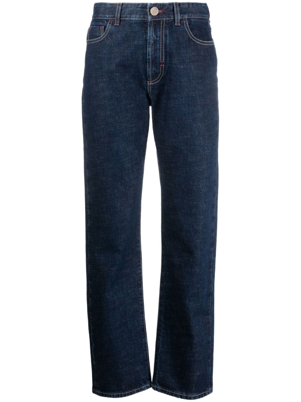 Moorer logo-patch straight-leg jeans - Blue von Moorer