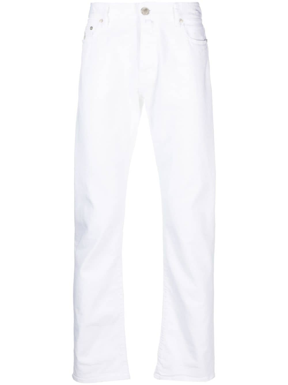 Moorer logo-patch straight-leg jeans - White von Moorer