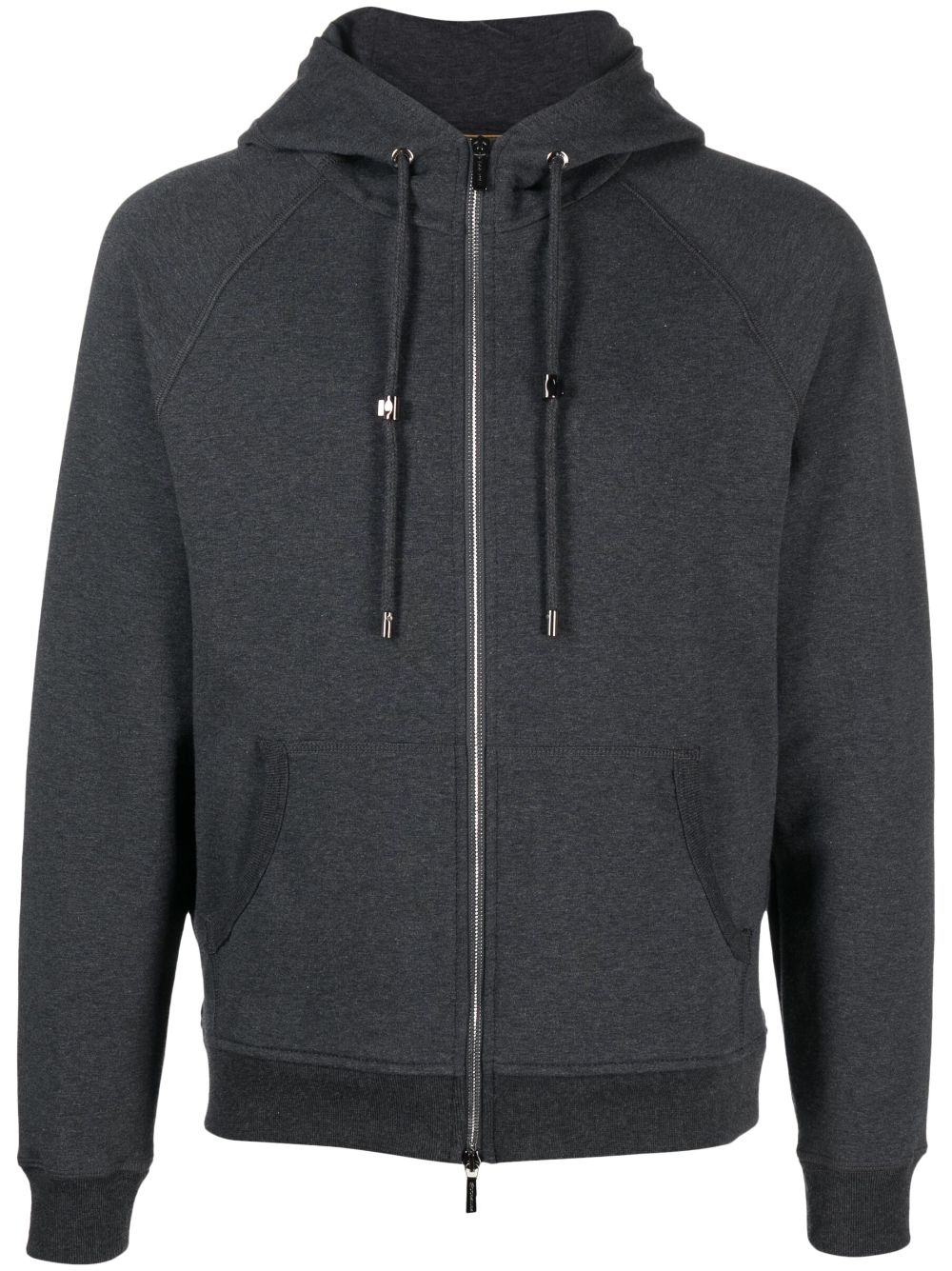 Moorer long-sleeve zip-up stretch-cotton hoodie - Grey von Moorer