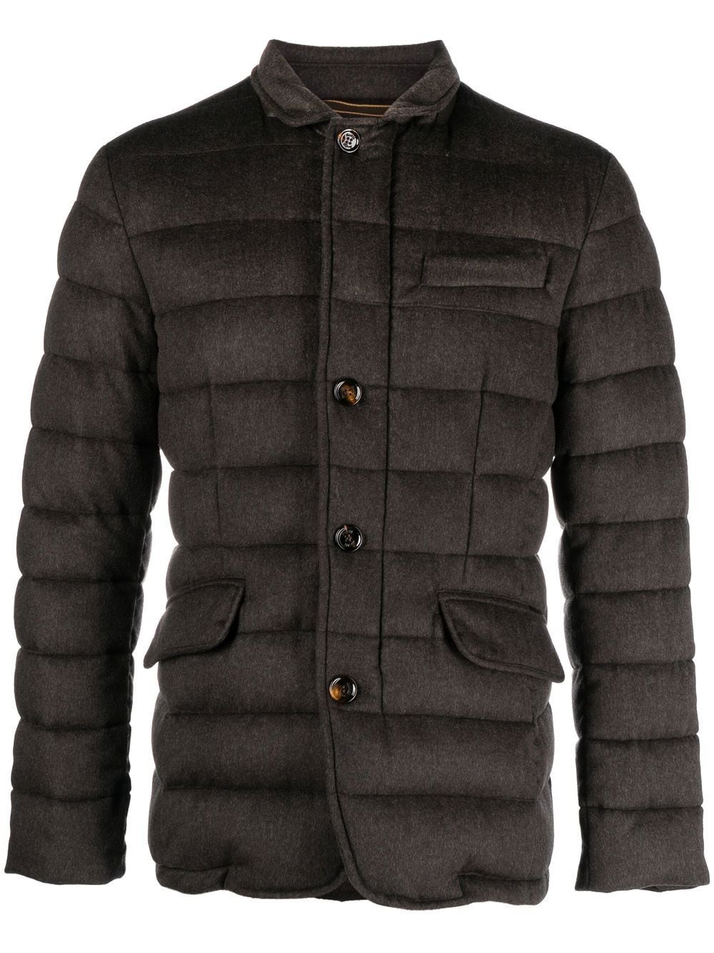 Moorer padded button-up down jacket - Grey von Moorer