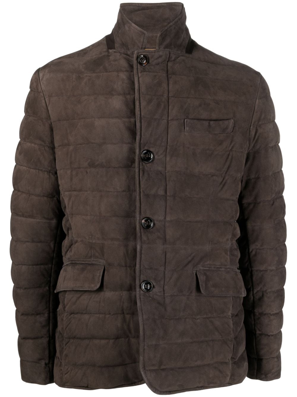 Moorer padded leather jacket - Brown von Moorer