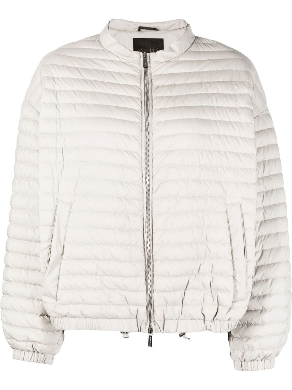 Moorer padded zip-up round-neck jacket - Neutrals von Moorer