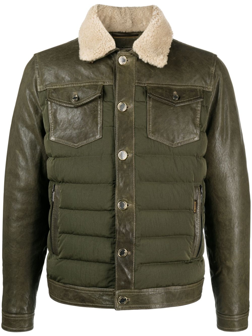 Moorer panelled padded jacket - Green von Moorer