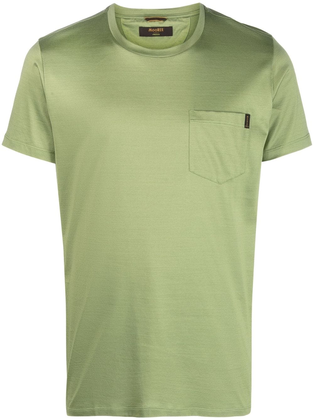 Moorer satin crew-neck cotton T-shirt - Green von Moorer