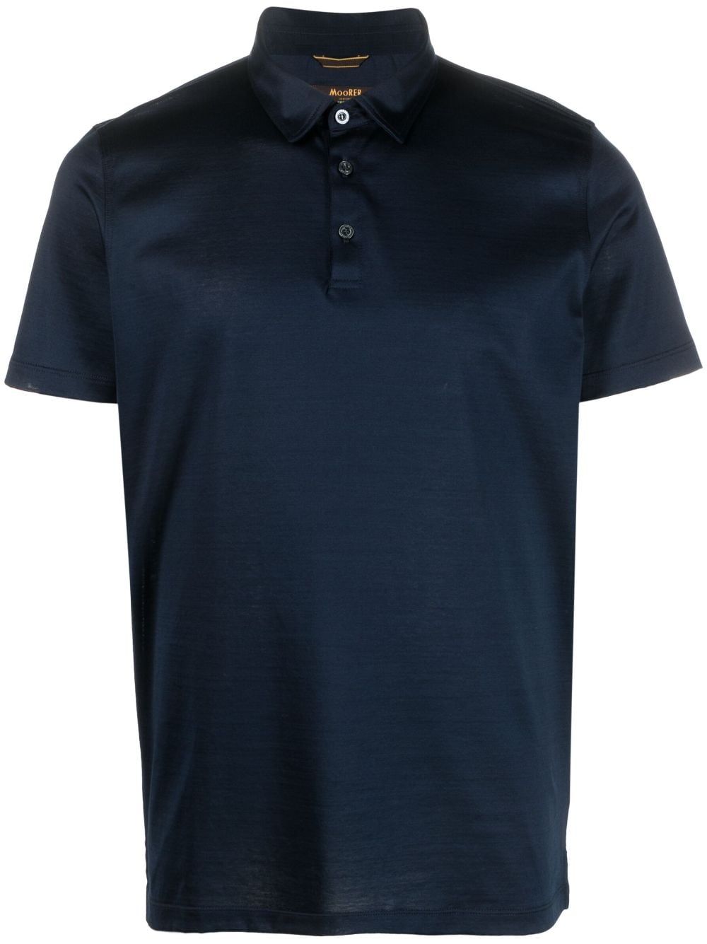 Moorer short-sleeve satin polo shirt - Blue von Moorer
