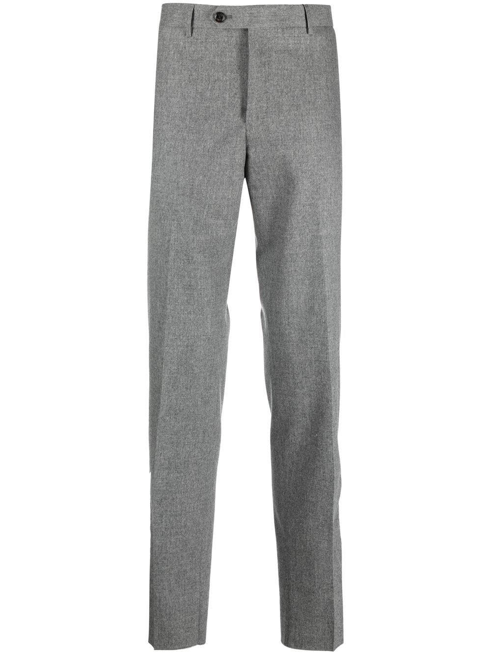 Moorer straight-leg trousers - Grey von Moorer